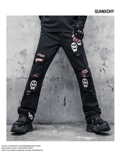 Jeans Rotos Calavera y Espadas para Hombre - Image 10