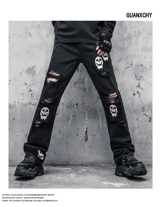 Jeans Rotos Calavera y Espadas para Hombre - Image 10