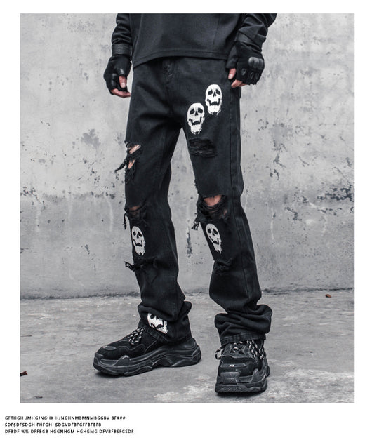 Jeans Rotos Calavera y Espadas para Hombre - Image 12