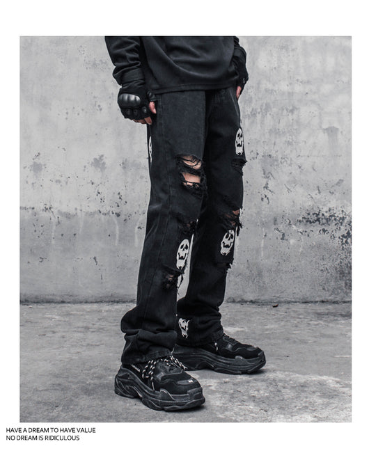 Jeans Rotos Calavera y Espadas para Hombre - Image 13