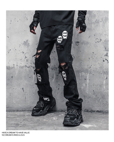 Jeans Rotos Calavera y Espadas para Hombre - Image 14
