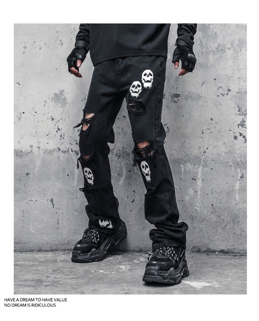 Jeans Rotos Calavera y Espadas para Hombre - Image 14