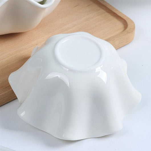 Bol de Cerámica Blanca Pura con Diseño Ondulado para Salsas - Image 11