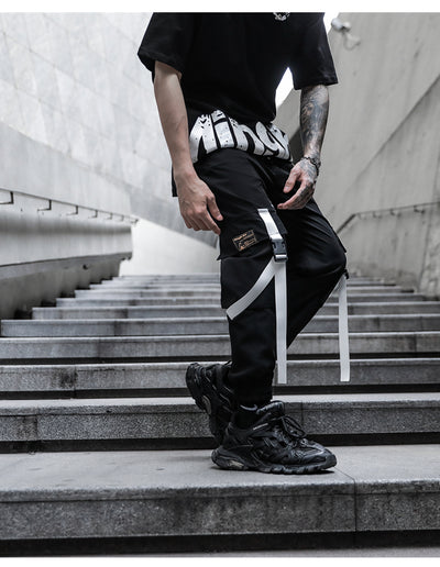 Pantalones Cargo Holgados Hip Hop Web Dark para Hombre - Image 10