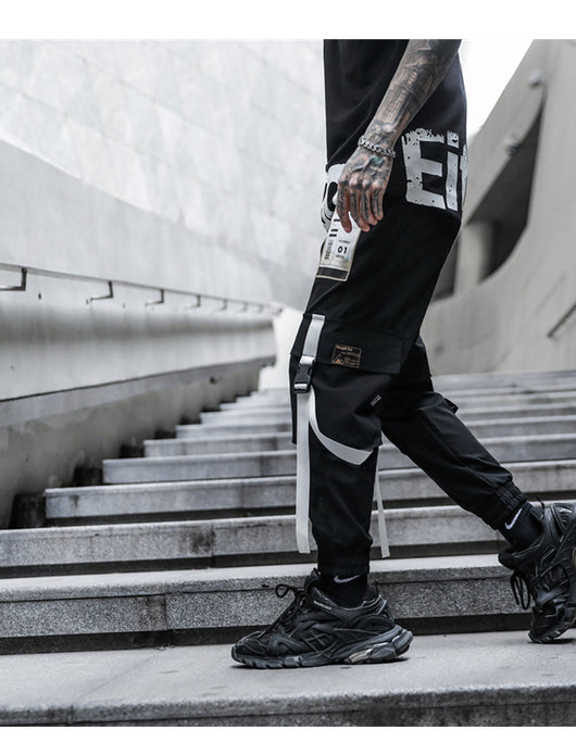 Pantalones Cargo Holgados Hip Hop Web Dark para Hombre - Image 11