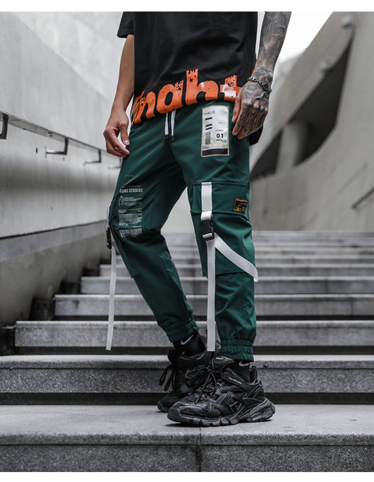 Pantalones Cargo Holgados Hip Hop Web Dark para Hombre - Image 15
