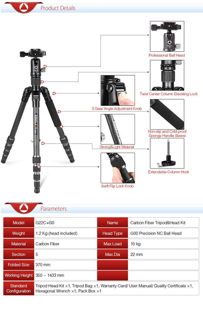 Cabezal Trípode Monópode Desmontable con Soporte Universal - Image 8