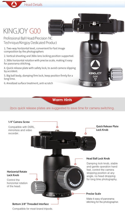 Cabezal Trípode Monópode Desmontable con Soporte Universal - Image 9