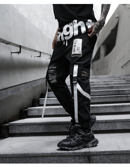 Pantalones Cargo Holgados Hip Hop Web Dark para Hombre - Image 18