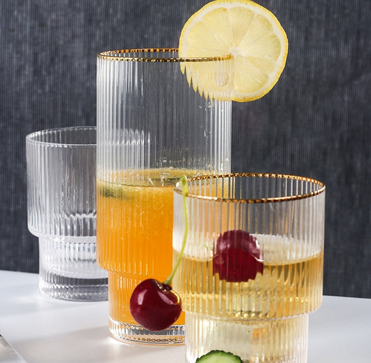 Botella de Agua Cristal Transparente con Patrón Vertical Estilo Nórdico Japonés - Image 15