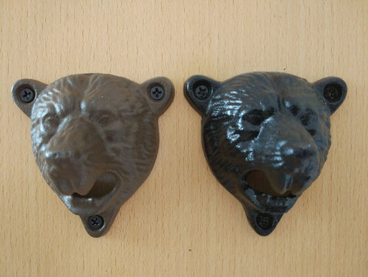 Abridor de Cerveza Cabeza de Oso de Hierro Fundido para Pared - Image 11