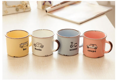 Taza de Viaje Esmaltada con Diseño de Auto - Taza de Café Térmica para Aventuras - Image 10