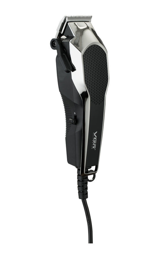 VGR V-130 professional hair clipper set with silver and black clipper, four guide combs, scissors, comb, and oil. - Image 12