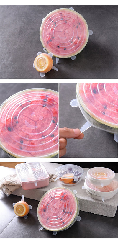 Set de 6 Tapas de Silicona Reutilizables para Recipientes - Conserva Fresco tu Comida - Image 13