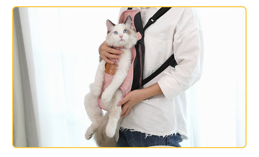 Beige quilted pet carrier backpack with black adjustable straps, featuring leg and tail openings for small cats or dogs. - Image 12