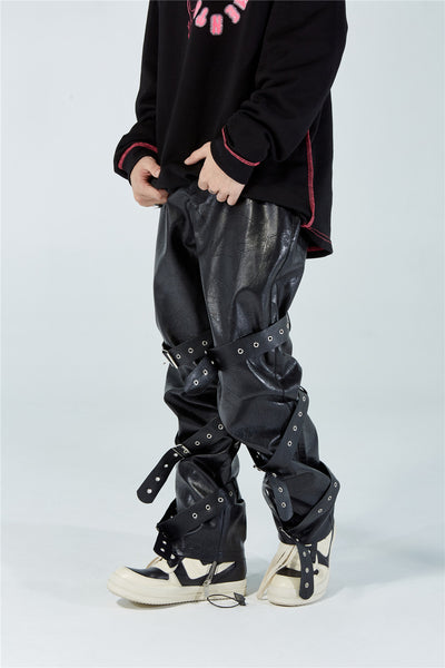 Pantalones de Cuero PU Diseño Punk para Hombre - Image 11
