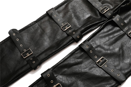 Pantalones de Cuero PU Diseño Punk para Hombre - Image 17