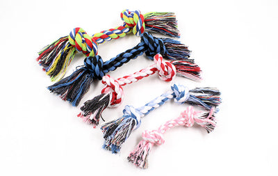 Juguete para perro con nudo de cuerda de algodón doble - Image 12