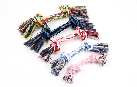 Juguete para perro con nudo de cuerda de algodón doble - Image 12