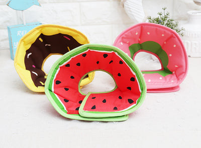 Collar Protector Acolchado con Patrón Frutas Donut para Perros - Recuperación Quirúrgica Ajustable - Image 12