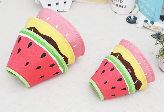 Collar Protector Acolchado con Patrón Frutas Donut para Perros - Recuperación Quirúrgica Ajustable - Image 13