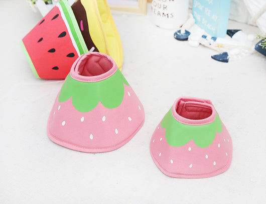 Collar Protector Acolchado con Patrón Frutas Donut para Perros - Recuperación Quirúrgica Ajustable - Image 14