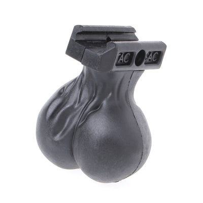 Black water bomb toy grip with a unique, anatomical shape and a rail mount for toy guns. - Image 6