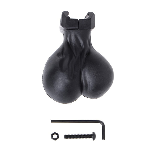 Black water bomb toy grip with a unique, anatomical shape and a rail mount for toy guns. - Image 11