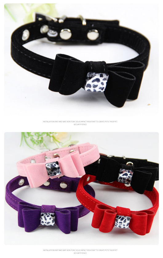 Collar para Perro con Moño de Tela Flocked - Image 7