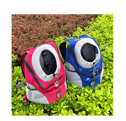 Orange and grey pet carrier backpack with breathable mesh, adjustable neck opening, and front zipper pocket. - Image 26