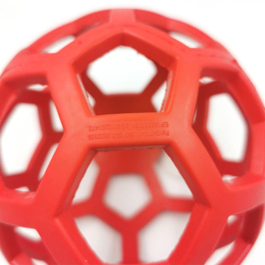 Purple geometric pet toy ball made of natural rubber, designed for treat dispensing and teeth cleaning. - Image 13