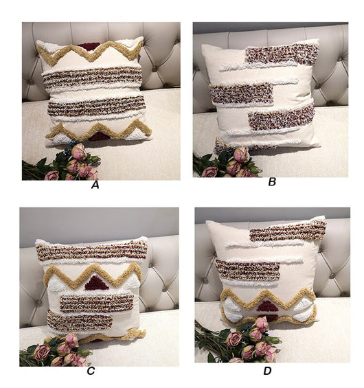 Funda de Cojín Marroquí Artesanal Geométrica 45x45cm - Lujo en Lino para Sofá y Cama - Image 5