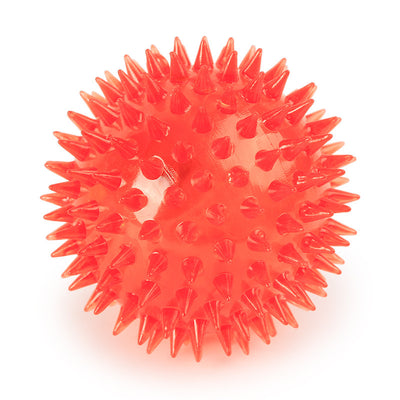 Six colorful translucent spiky rubber pet balls in pink, green, yellow, red, rose red, and blue. - Image 12