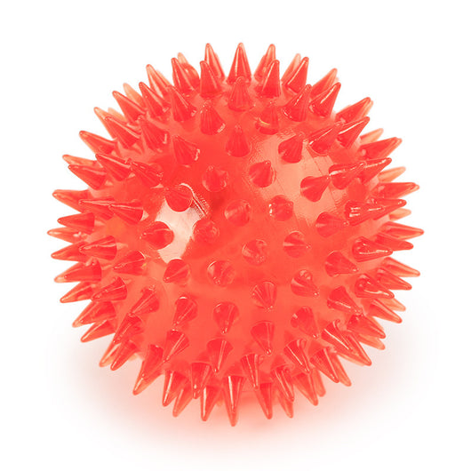 Six colorful translucent spiky rubber pet balls in pink, green, yellow, red, rose red, and blue. - Image 12