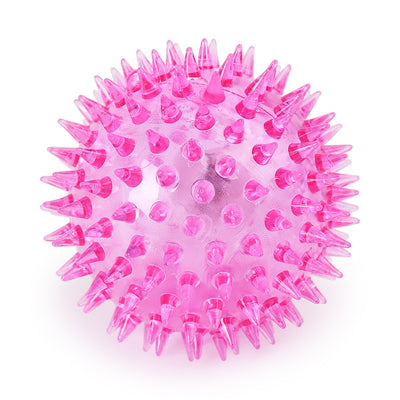 Six colorful translucent spiky rubber pet balls in pink, green, yellow, red, rose red, and blue. - Image 14