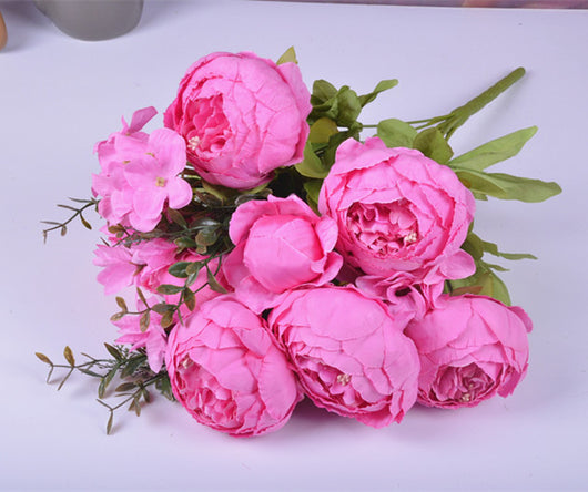 13 Flores Peonías Artificiales Estilo Europeo Premium - Image 7