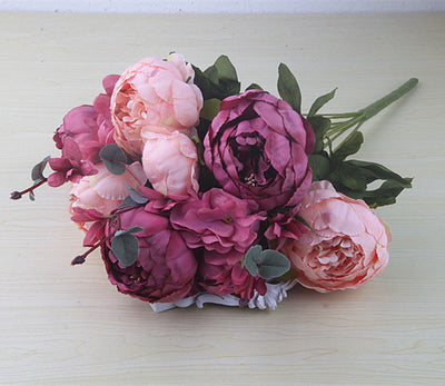 13 Flores Peonías Artificiales Estilo Europeo Premium - Image 10