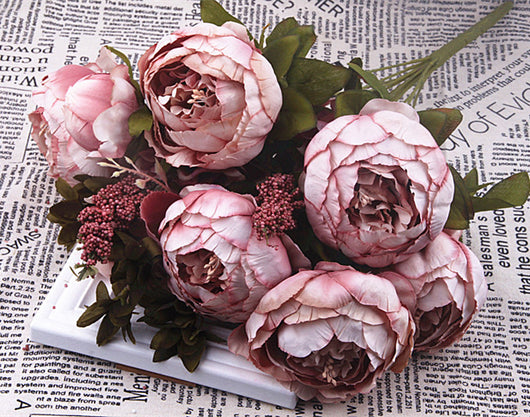 13 Flores Peonías Artificiales Estilo Europeo Premium - Image 14