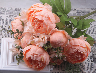 13 Flores Peonías Artificiales Estilo Europeo Premium - Image 15