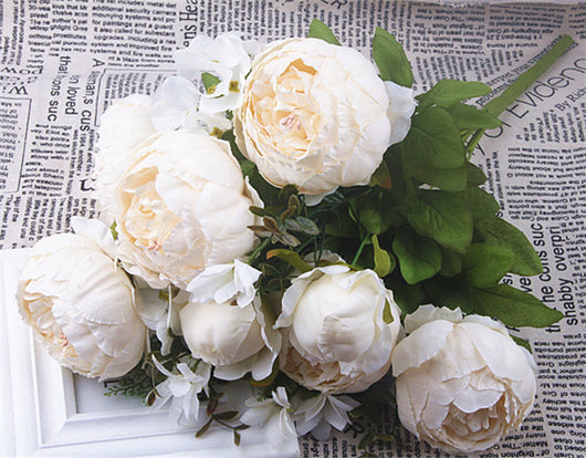 13 Flores Peonías Artificiales Estilo Europeo Premium - Image 16