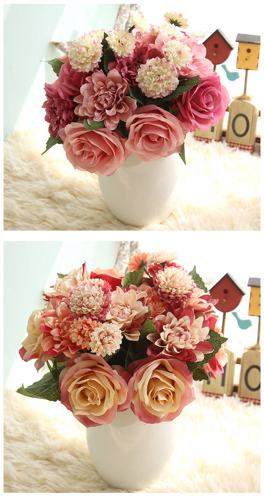 Ramo de Flores Artificiales Dalia Rosa - Image 16