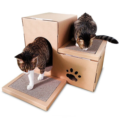 Casa Gato Doble con Escalera y Disco Rascador - Incluye Juguetes de Catnip - Image 8