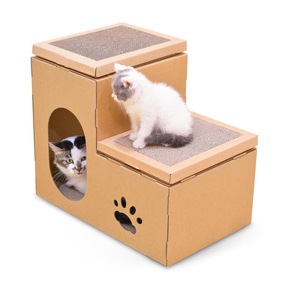Casa Gato Doble con Escalera y Disco Rascador - Incluye Juguetes de Catnip - Image 10