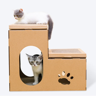 Casa Gato Doble con Escalera y Disco Rascador - Incluye Juguetes de Catnip - Image 12
