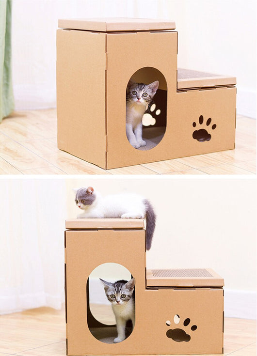 Casa Gato Doble con Escalera y Disco Rascador - Incluye Juguetes de Catnip - Image 15