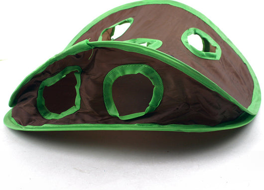 Brown and green cat interactive toy with nine mouse holes and a gray mouse graphic for hide and seek play. - Image 10