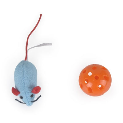 Brown and green cat interactive toy with nine mouse holes and a gray mouse graphic for hide and seek play. - Image 16