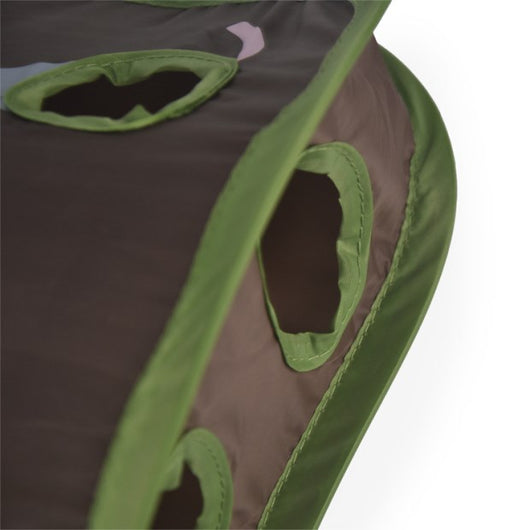 Brown and green cat interactive toy with nine mouse holes and a gray mouse graphic for hide and seek play. - Image 17