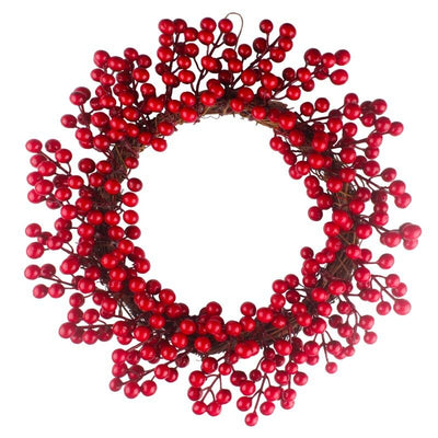 Corona Decorativa de Frutos Rojos Simulados - Image 7