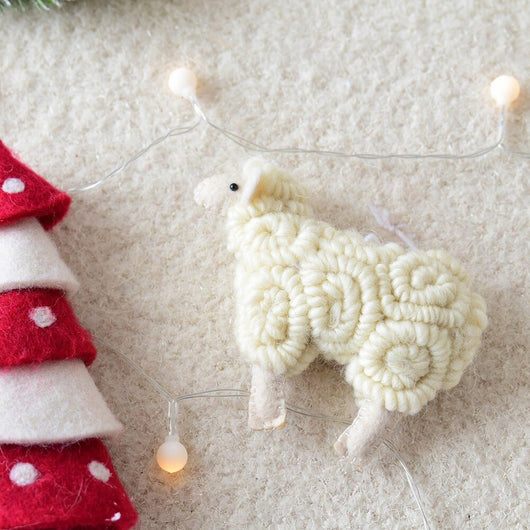 Adorno Navideño Ovejita de Fieltro de Lana - Image 17